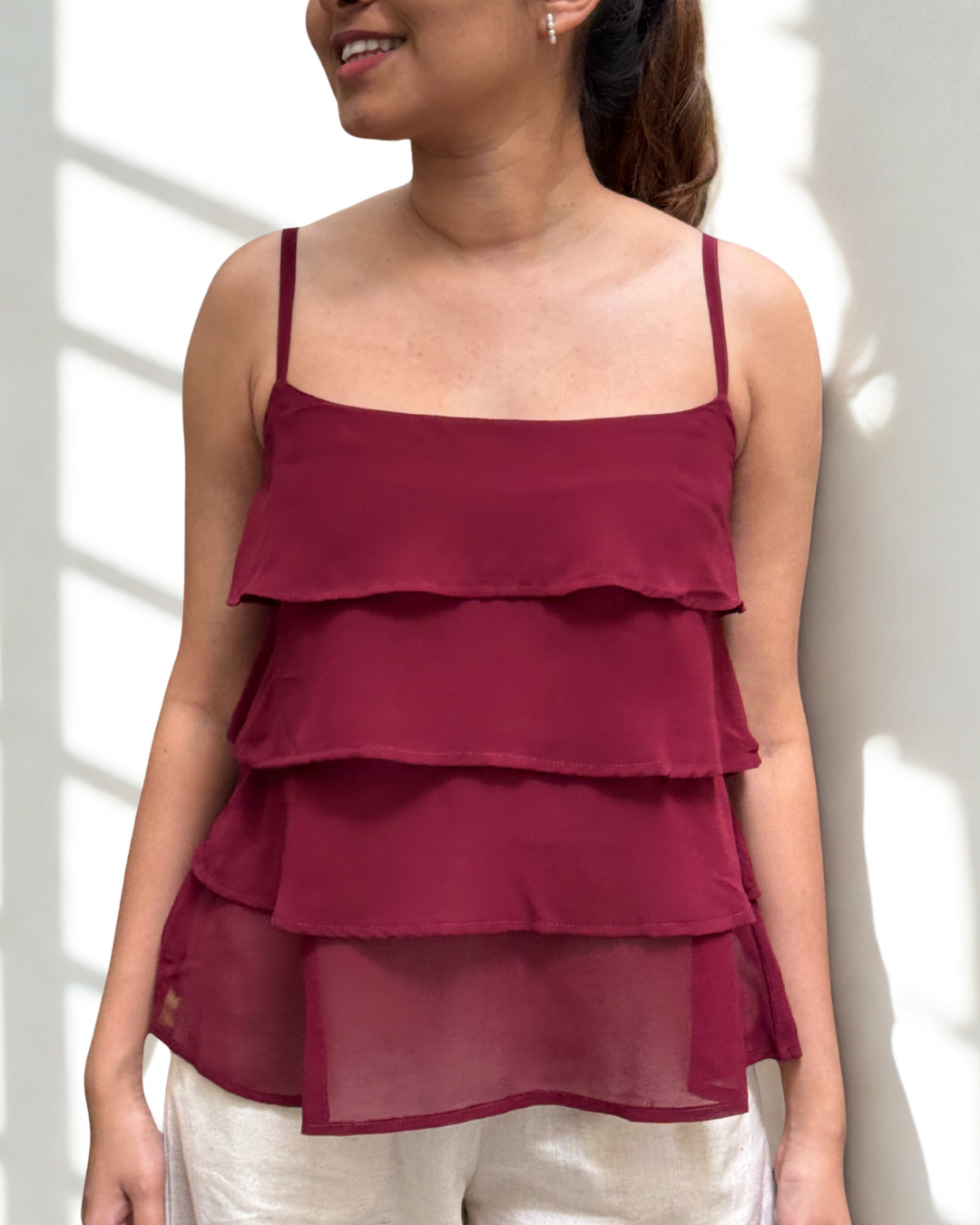 Burgundy Slush Layered Top