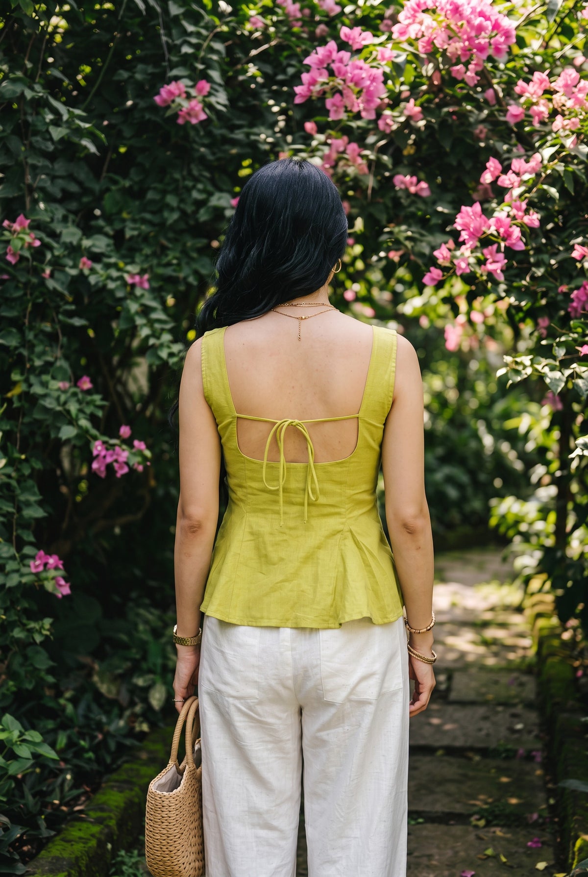 Bellini Peplum Top in Green