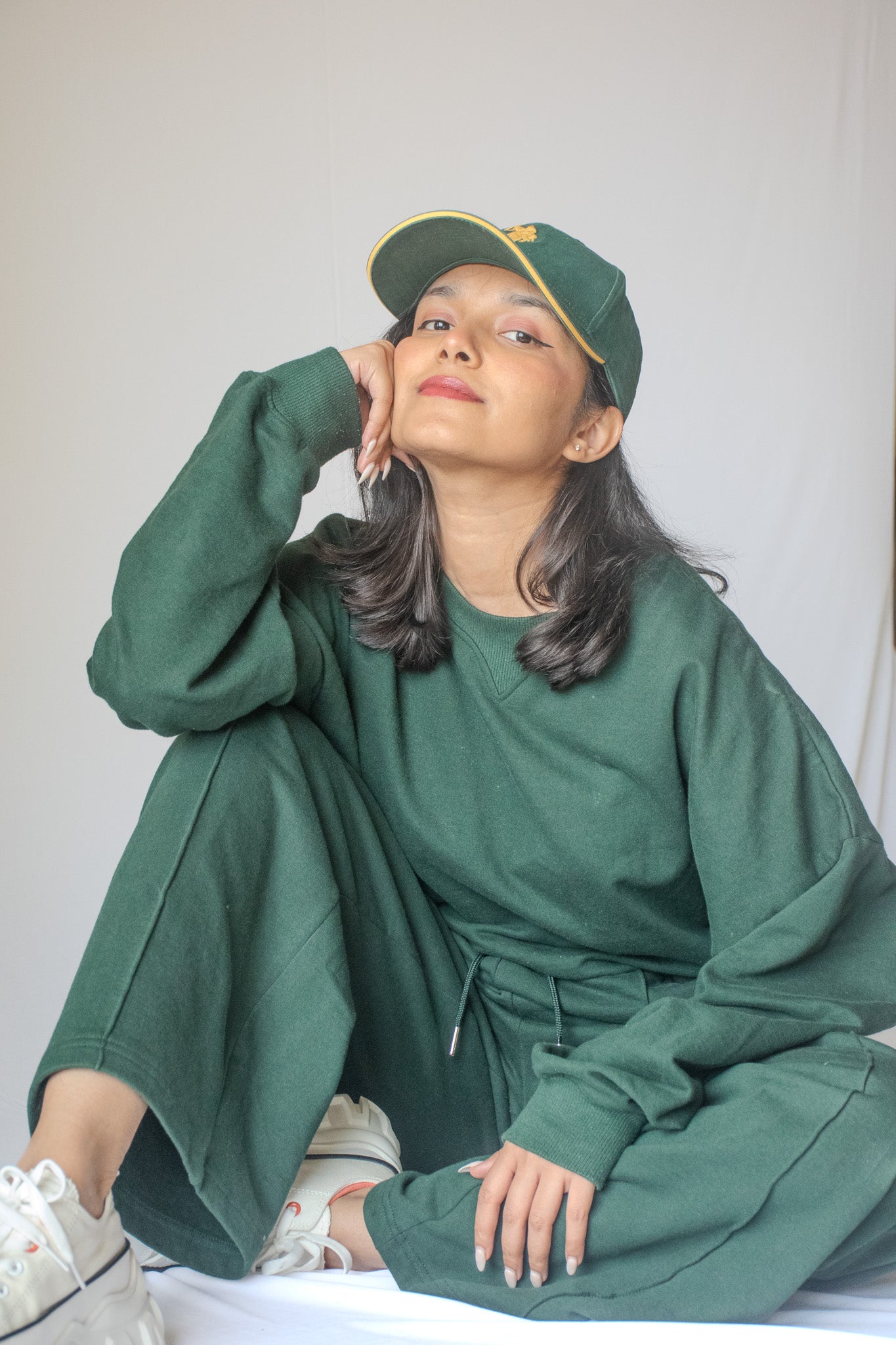 Oversized Sweatshirt In Forest Green