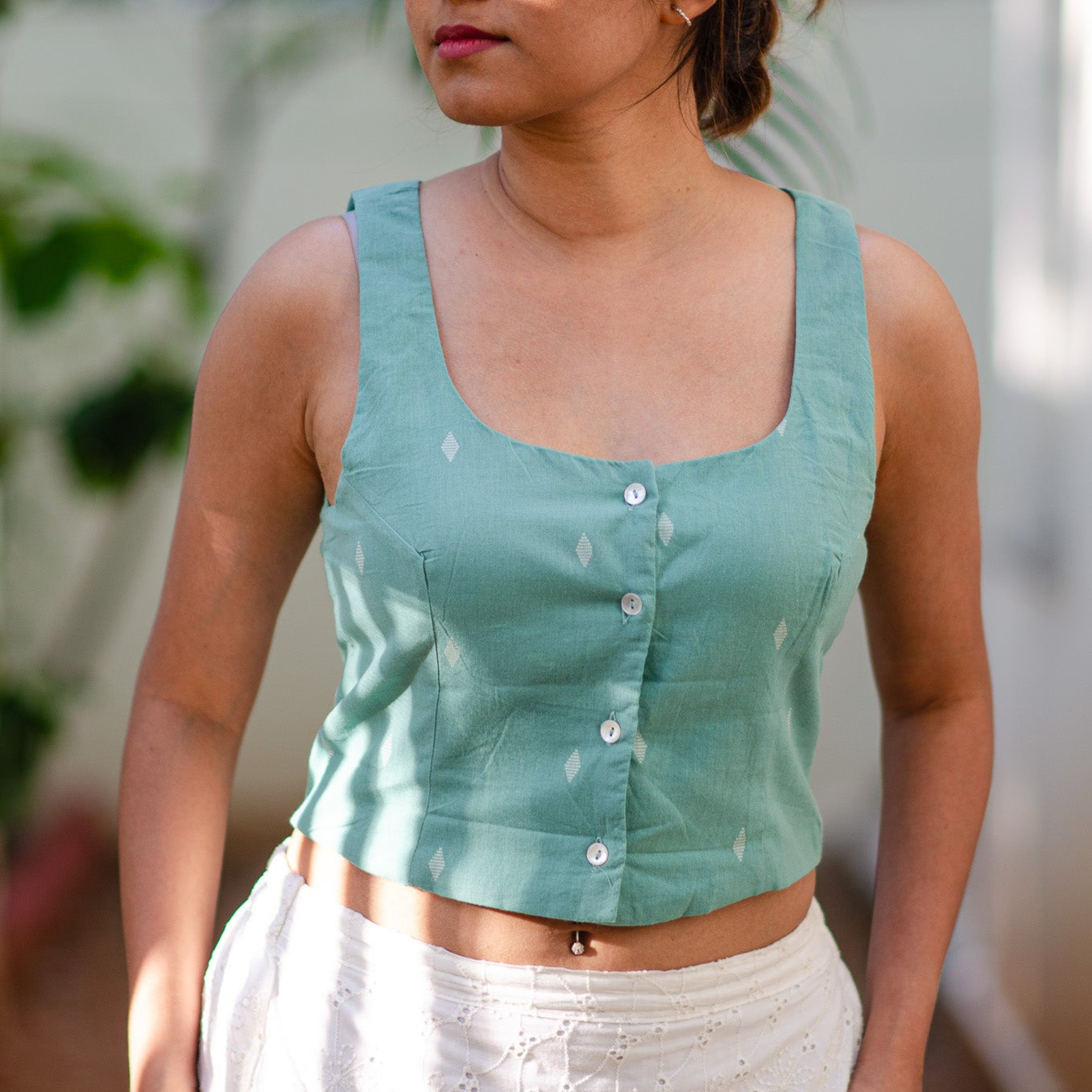 Mint Scoop Neck Top