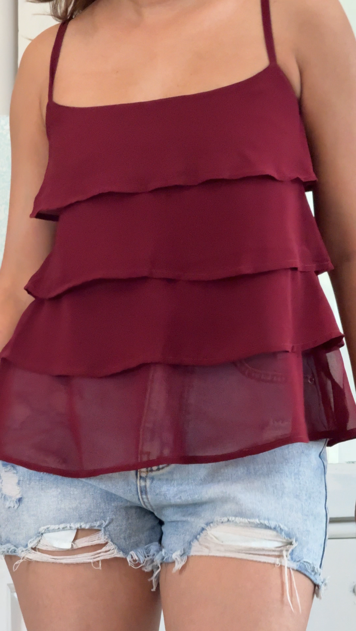 Burgundy Slush Layered Top