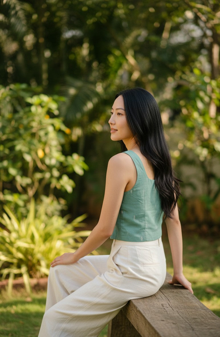 Mint Scoop Neck Top