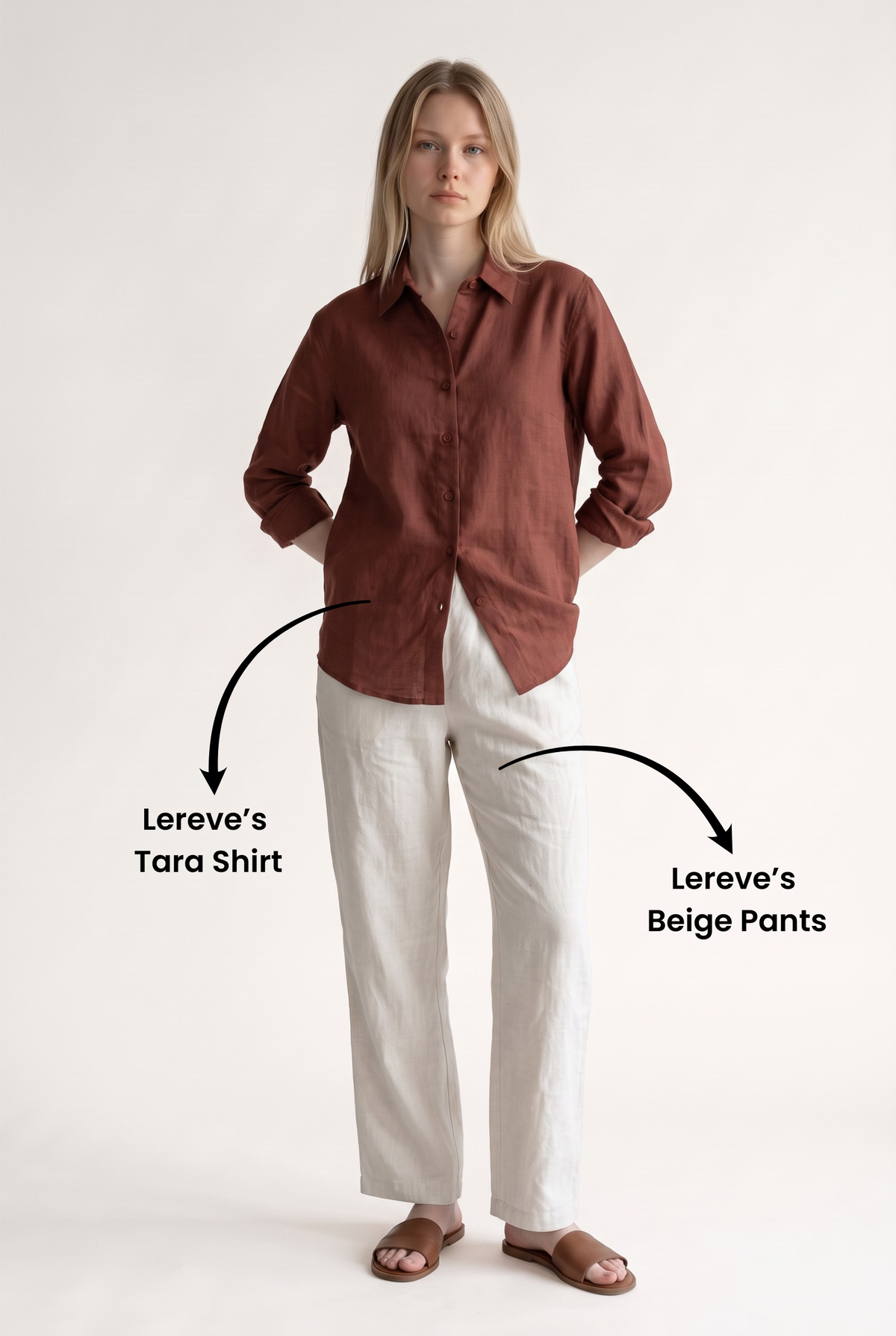 Tara Linen Shirt in Brown
