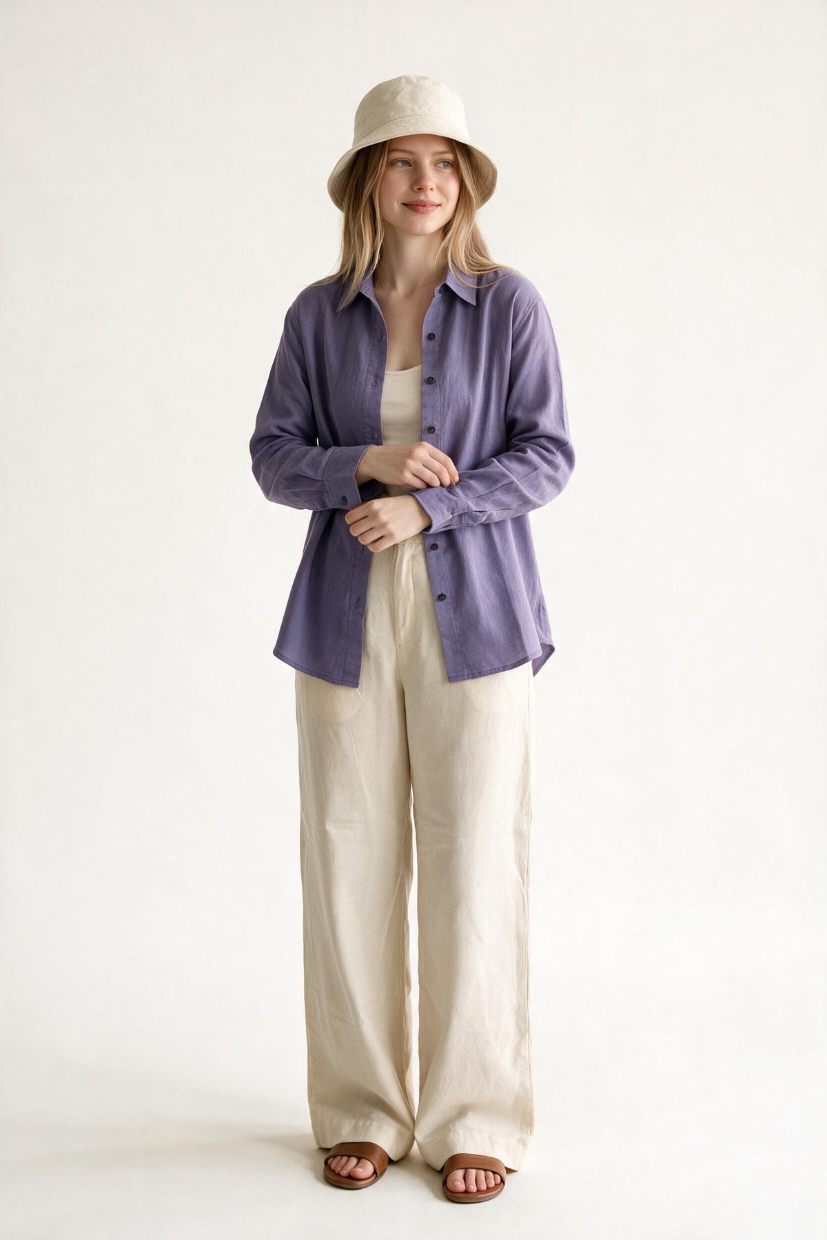 Tara Linen Shirt in Lavender