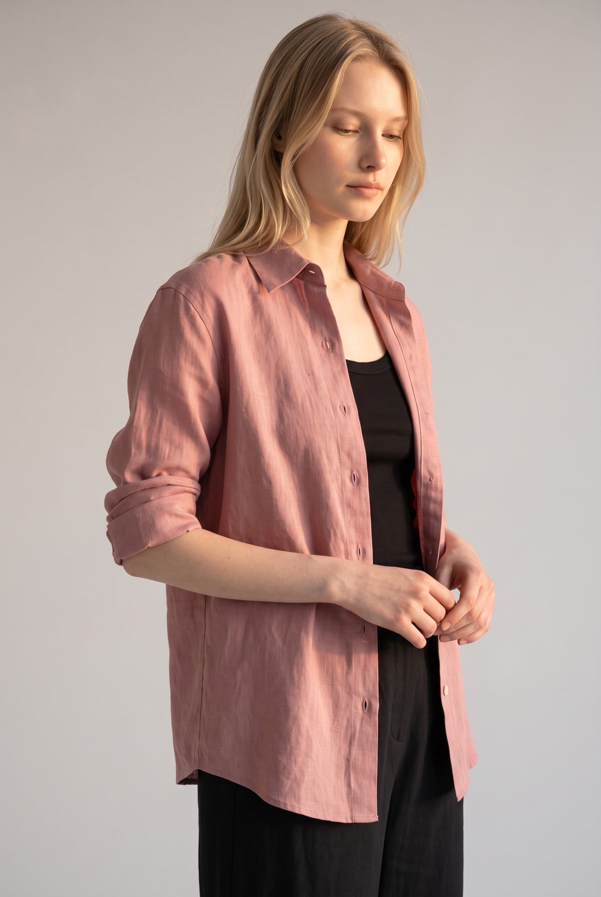 Tara Linen Shirt in Mauve