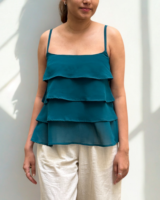 Teal Slush Layered Top