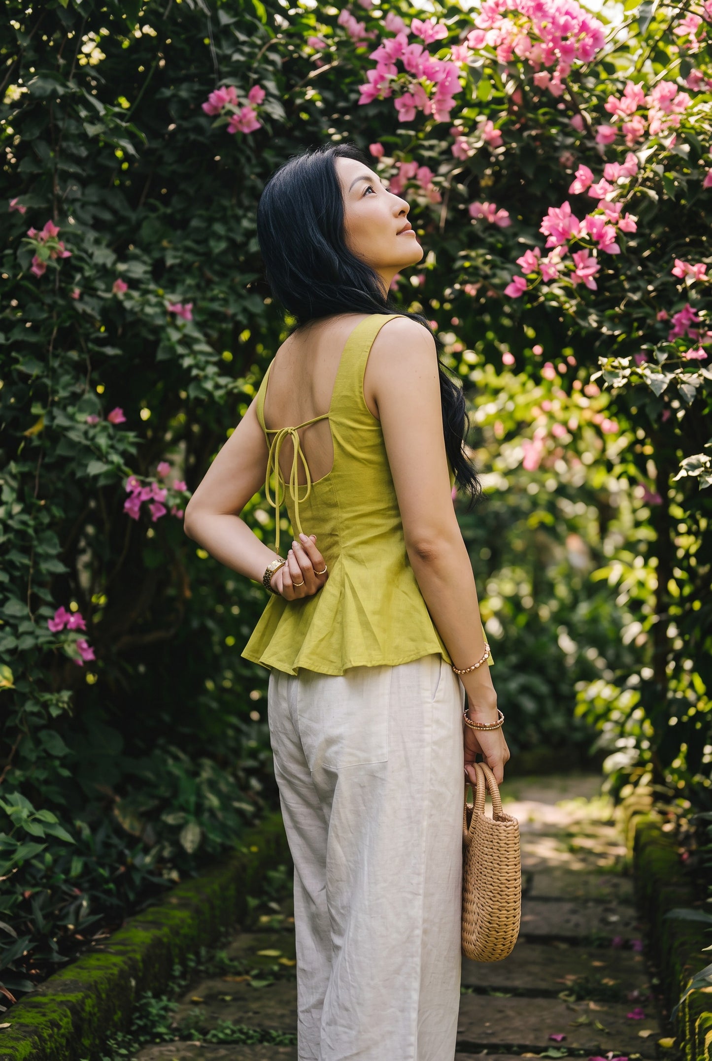 Bellini Peplum Top in Green