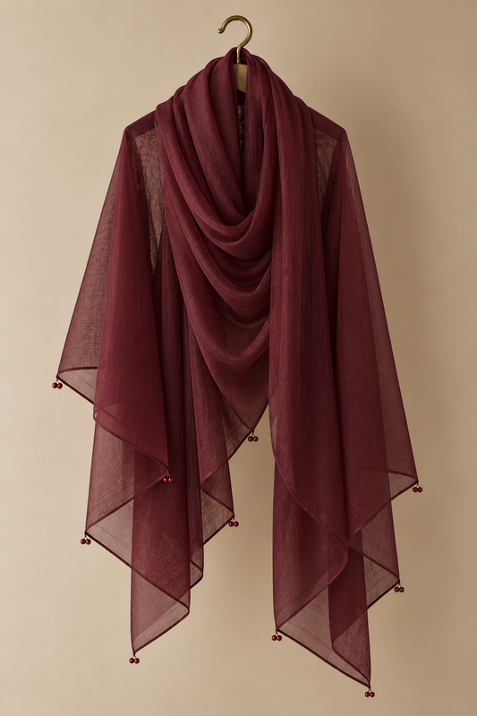 Chaand Scarf In Burgundy