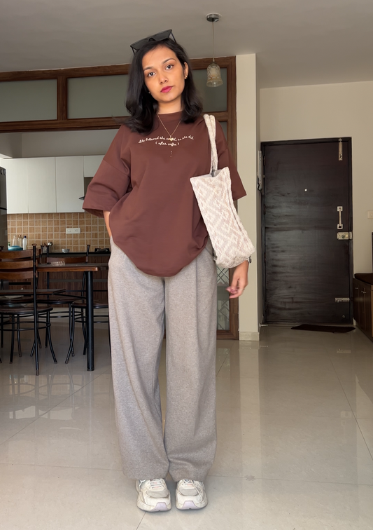 Oversized Tee In Coffee Brown