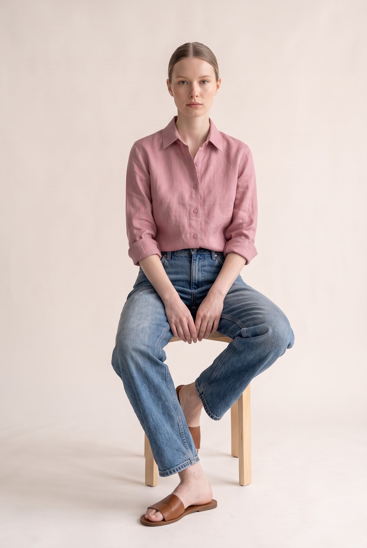 Tara Linen Shirt in Mauve