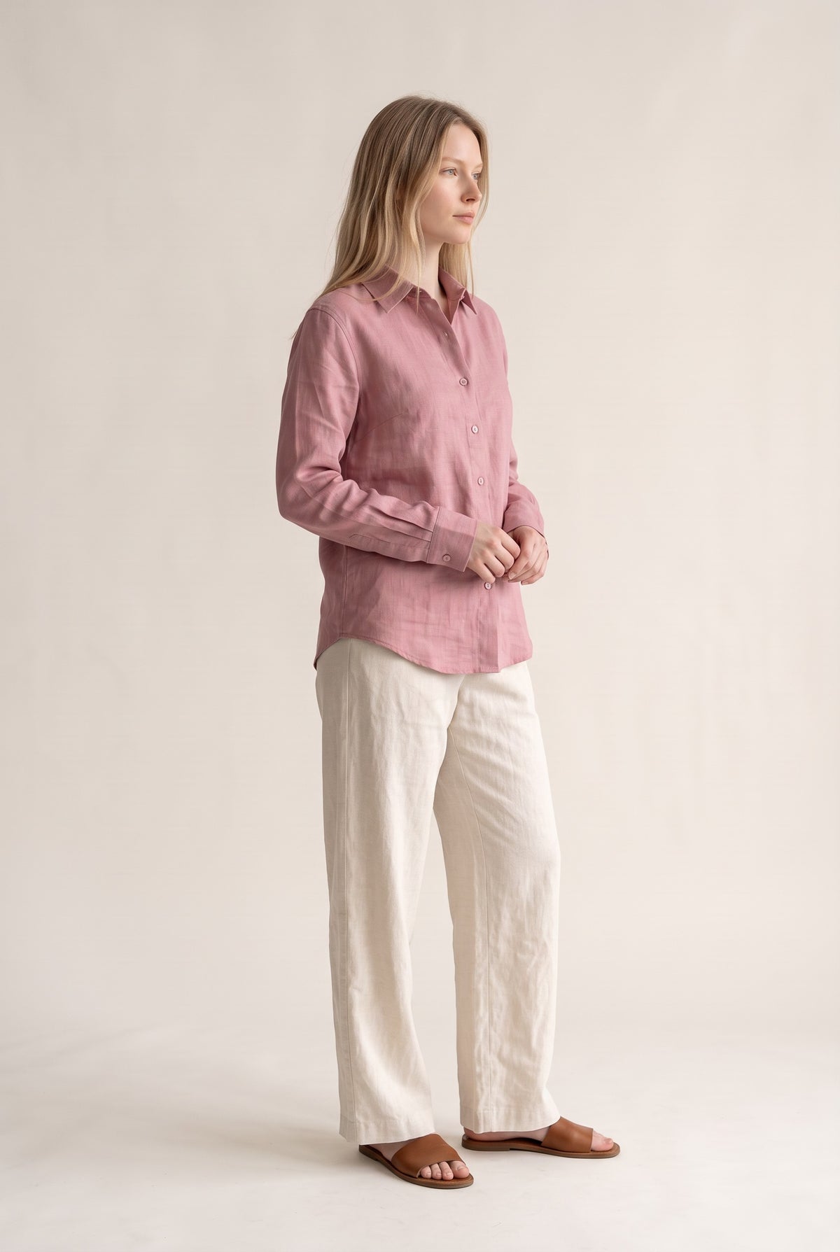 Tara Linen Shirt in Mauve