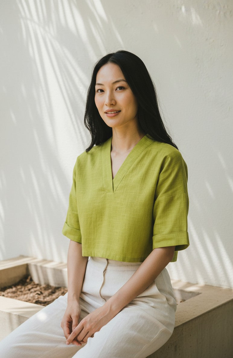 Olive Drizzle Crop Top