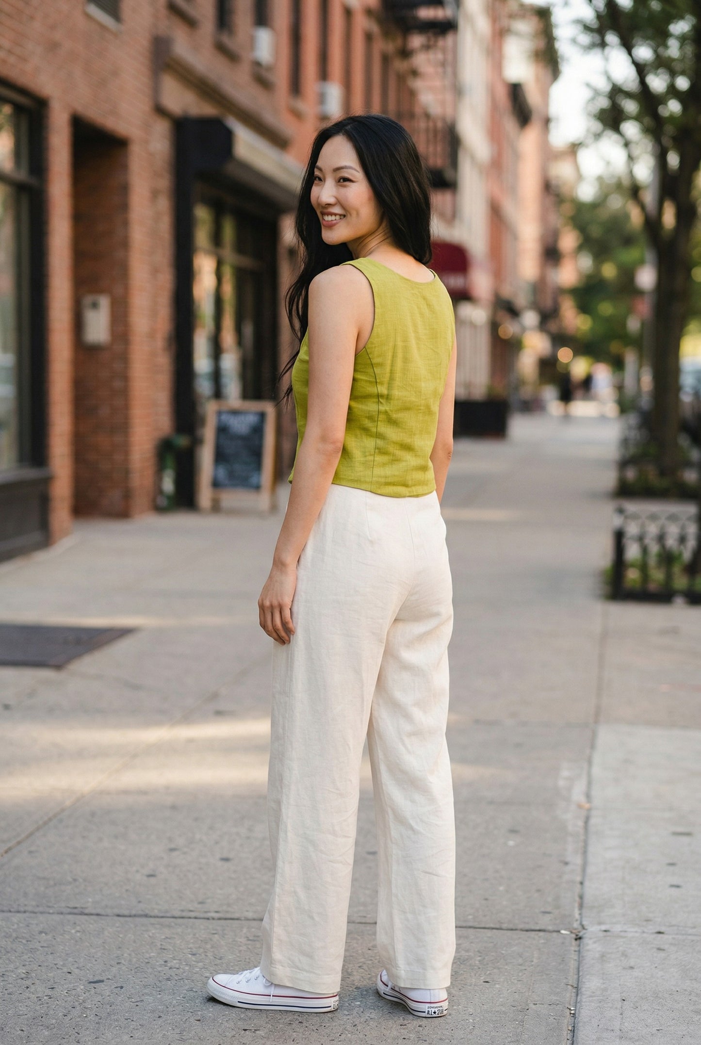Matcha Whirl Scoop Neck Top