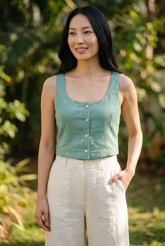 Mint Scoop Neck Top