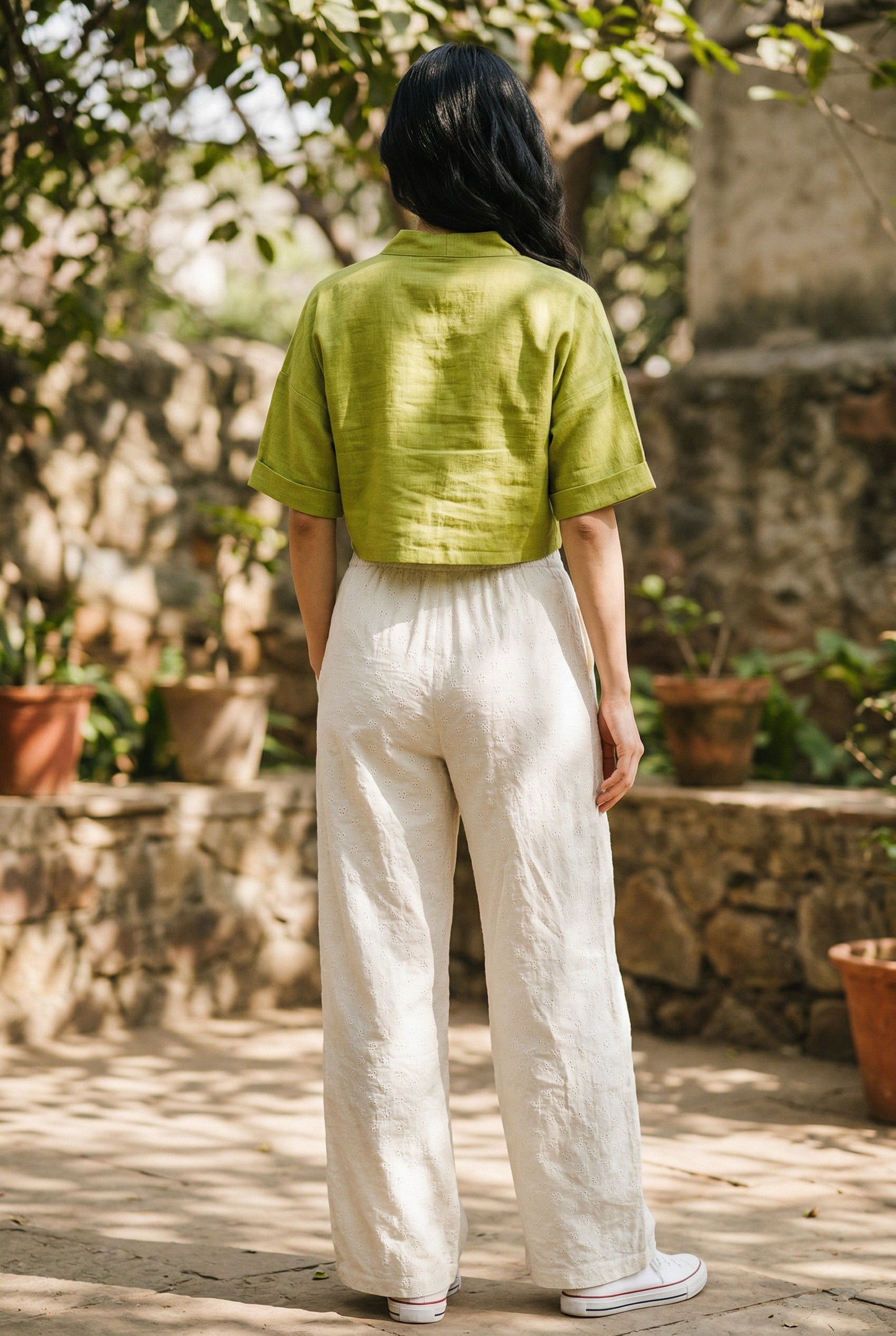 Olive Drizzle Crop Top