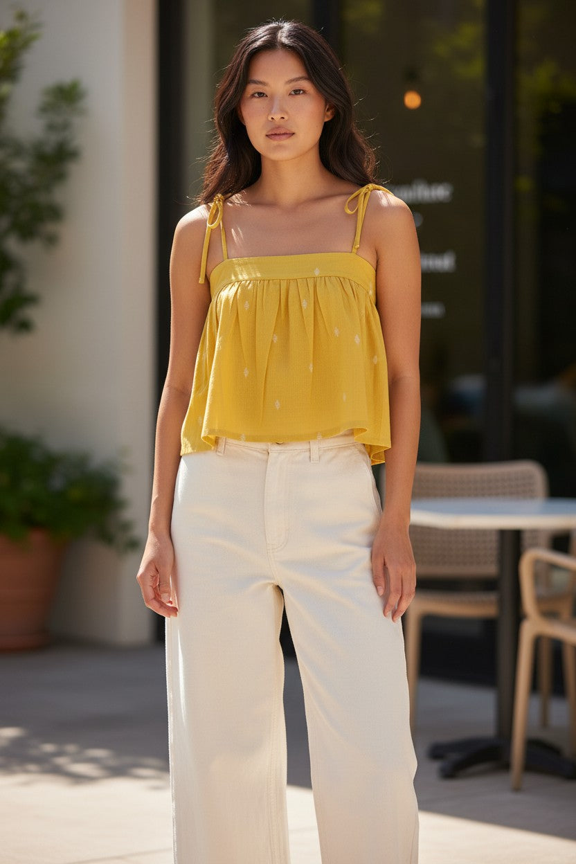 Butter Cup Noodle Strap Top