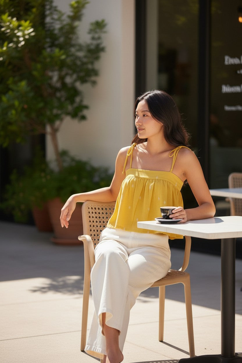 Butter Cup Noodle Strap Top