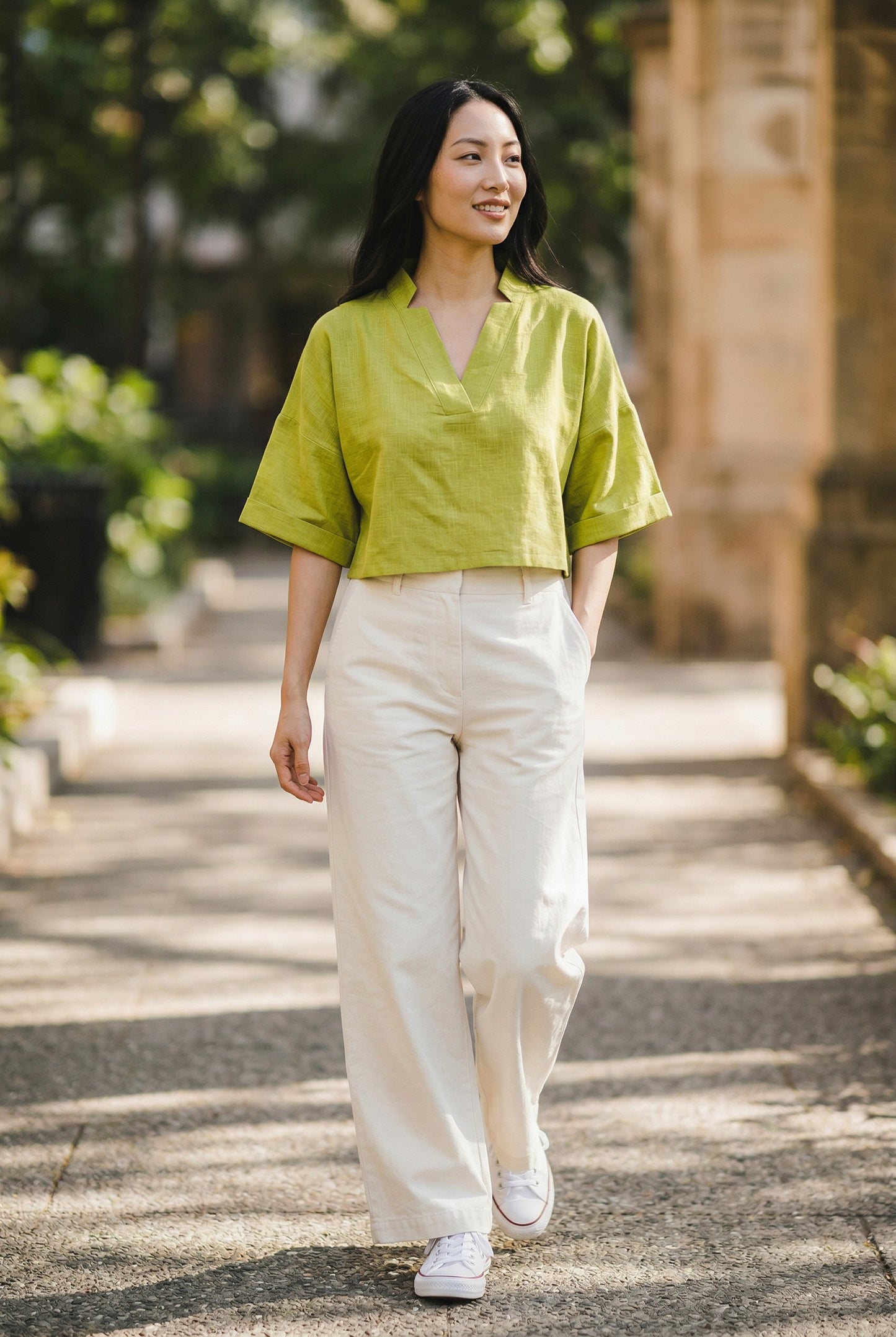 Olive Drizzle Crop Top