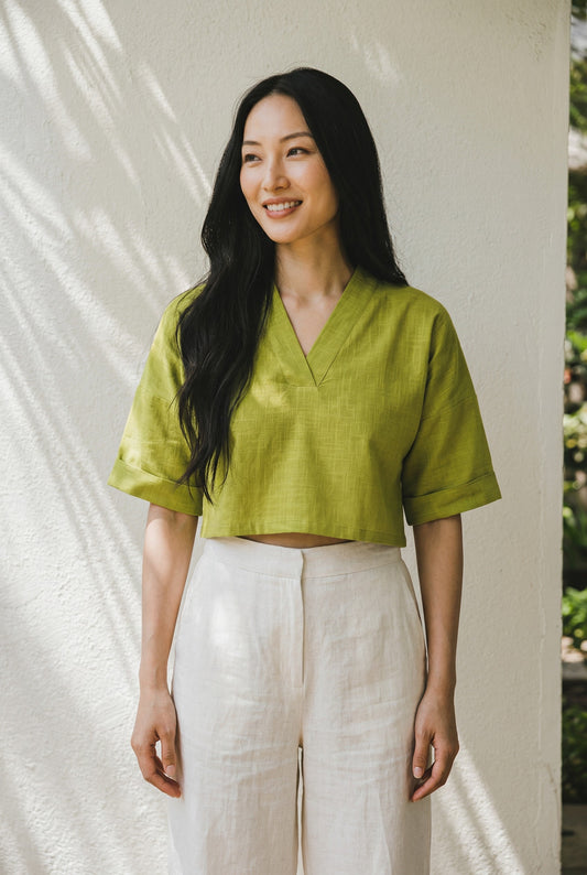 Olive Drizzle Crop Top