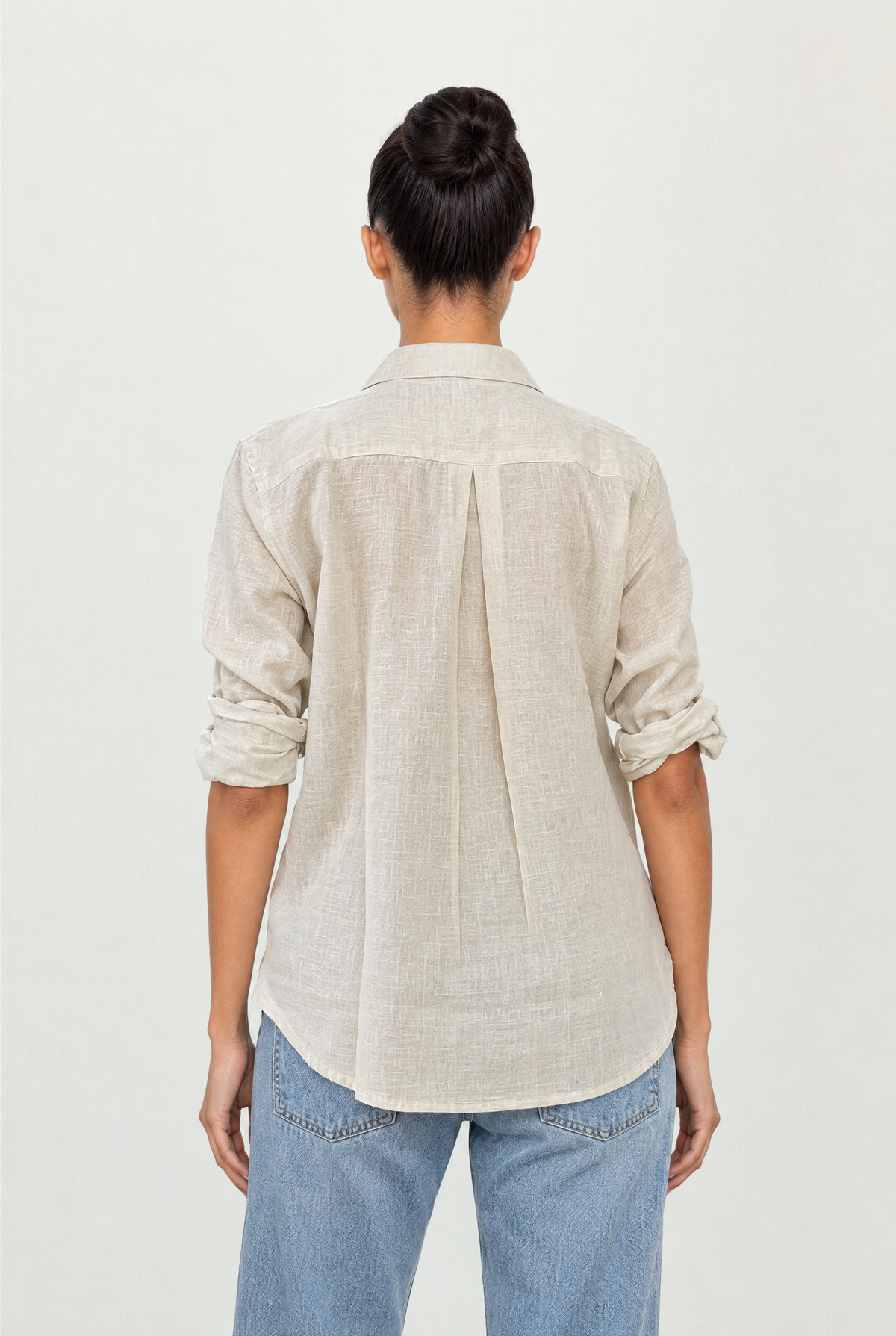 Tara Linen Shirt in Beige