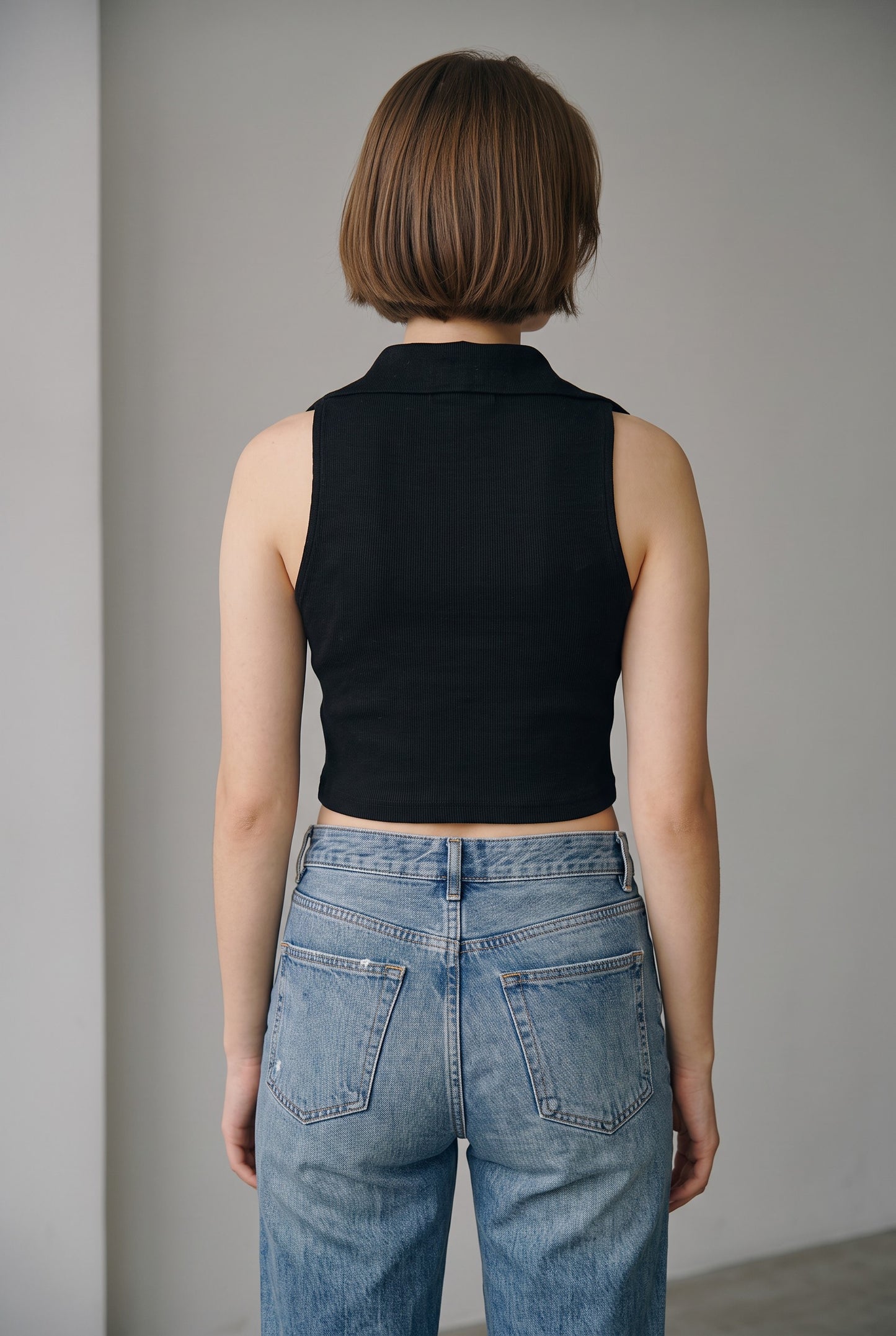 Collared Tank in Black