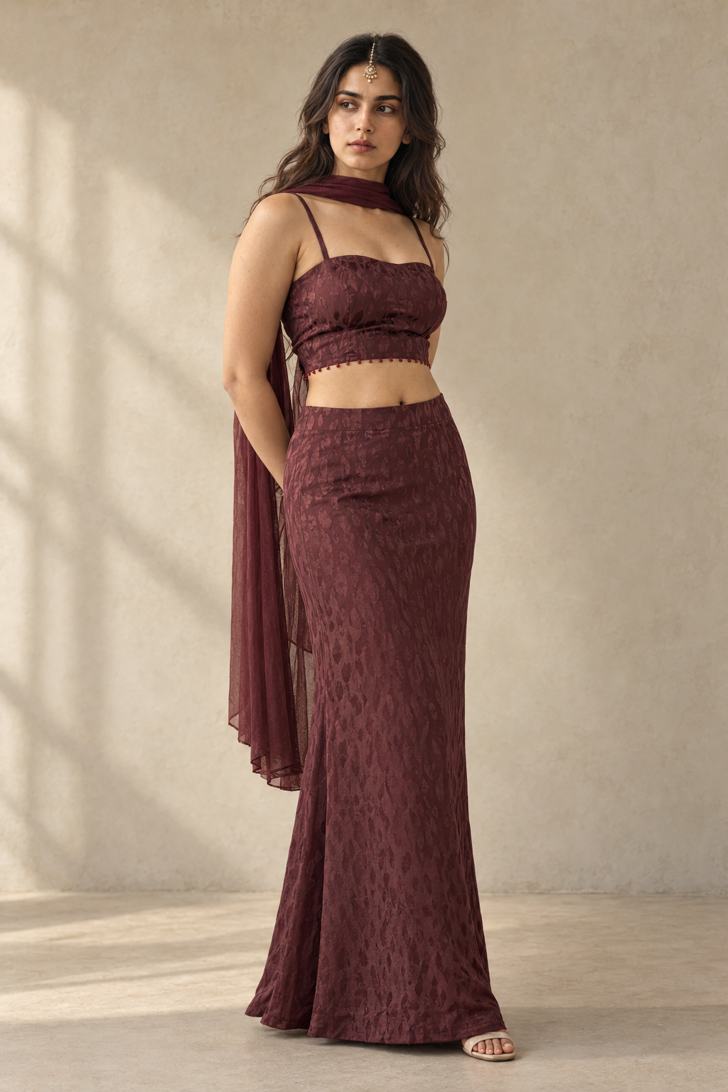 Mira Skirt In Burgundy