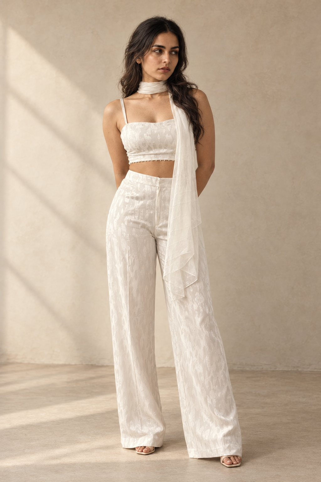 Leher Pants In Ivory