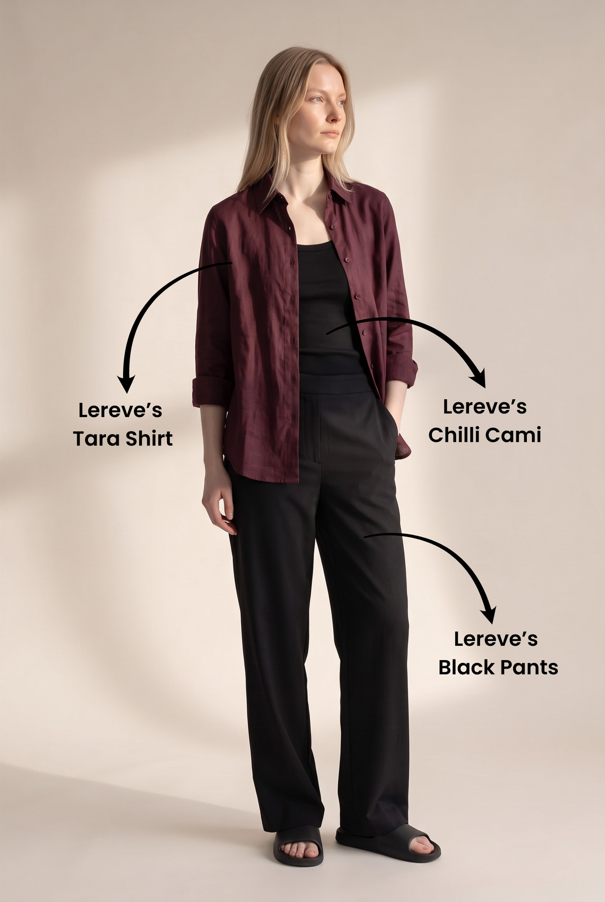 Tara Linen Shirt in Burgundy
