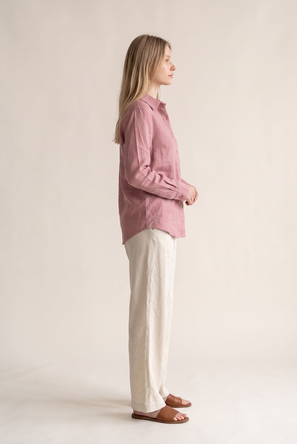 Tara Linen Shirt in Mauve