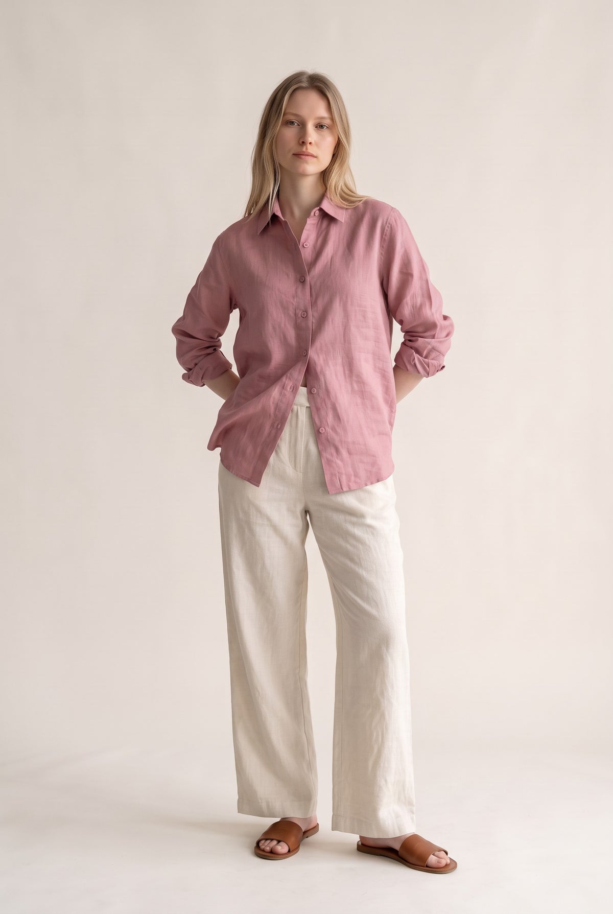 Tara Linen Shirt in Mauve