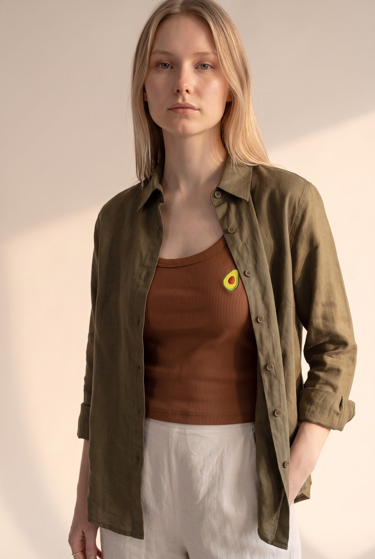 Tara Linen Shirt in Green
