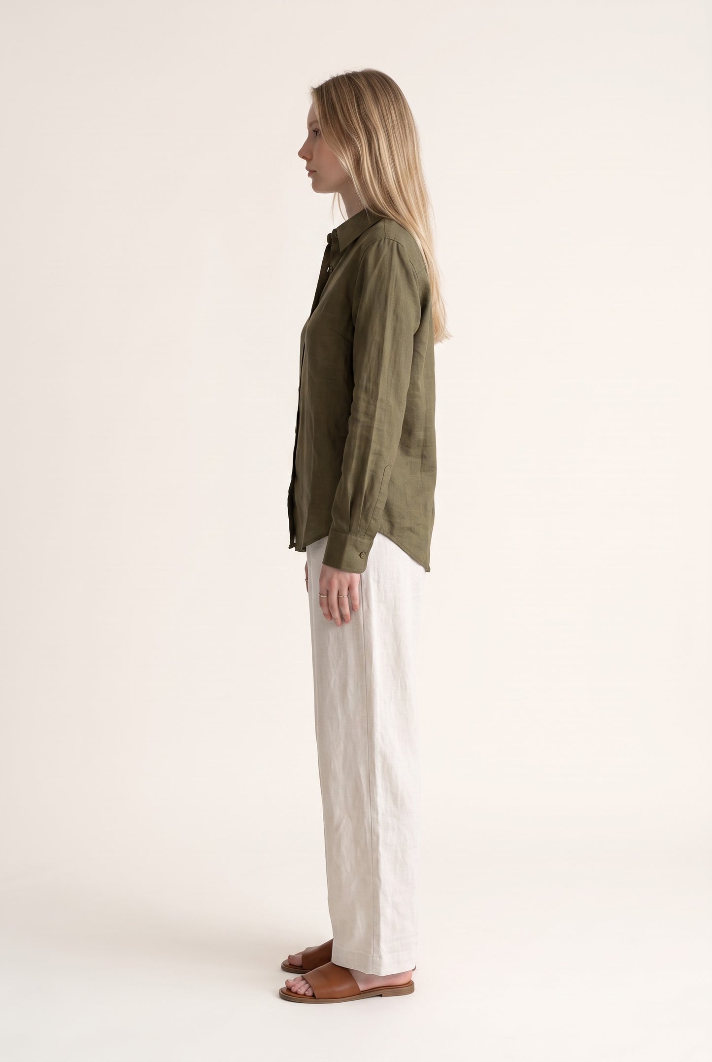 Tara Linen Shirt in Green