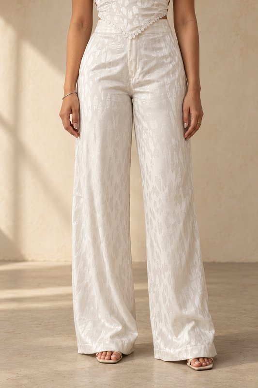 Leher Pants In Ivory