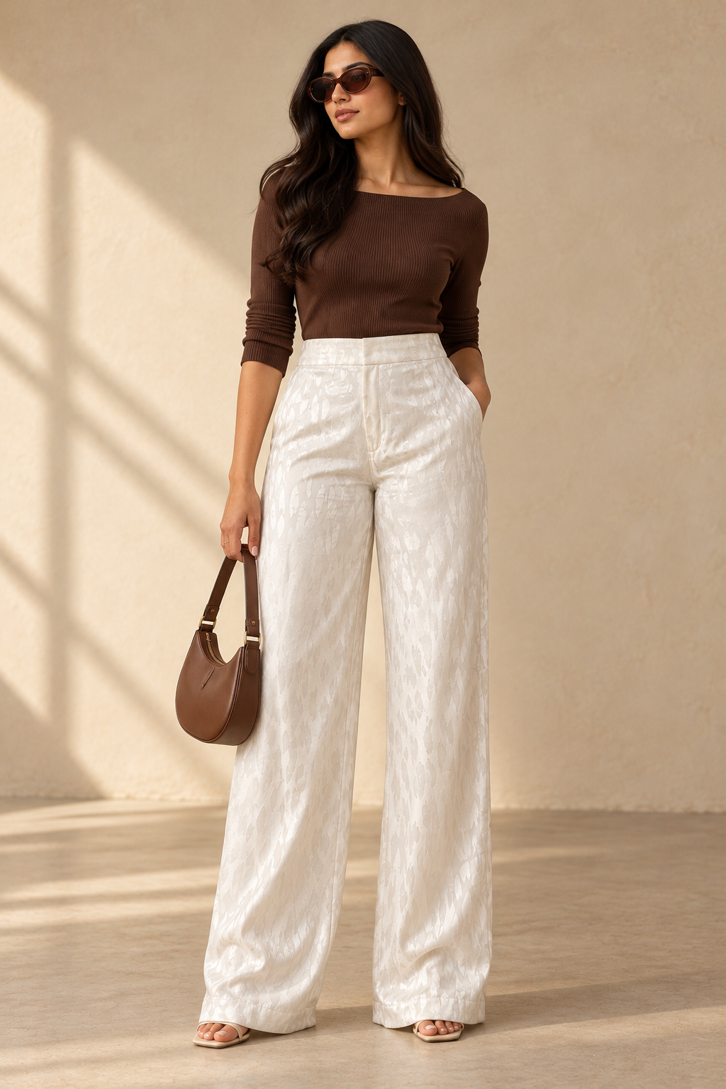 Leher Pants In Ivory