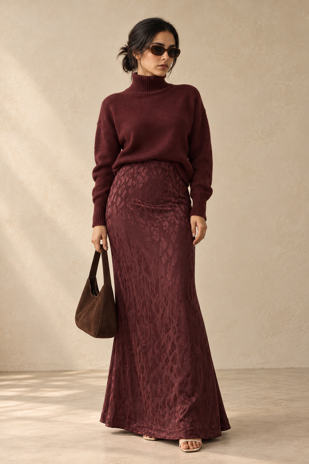 Mira Skirt In Burgundy