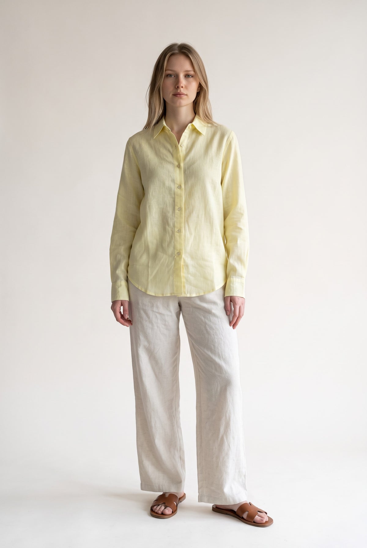 Tara Linen Shirt in Butter Yellow