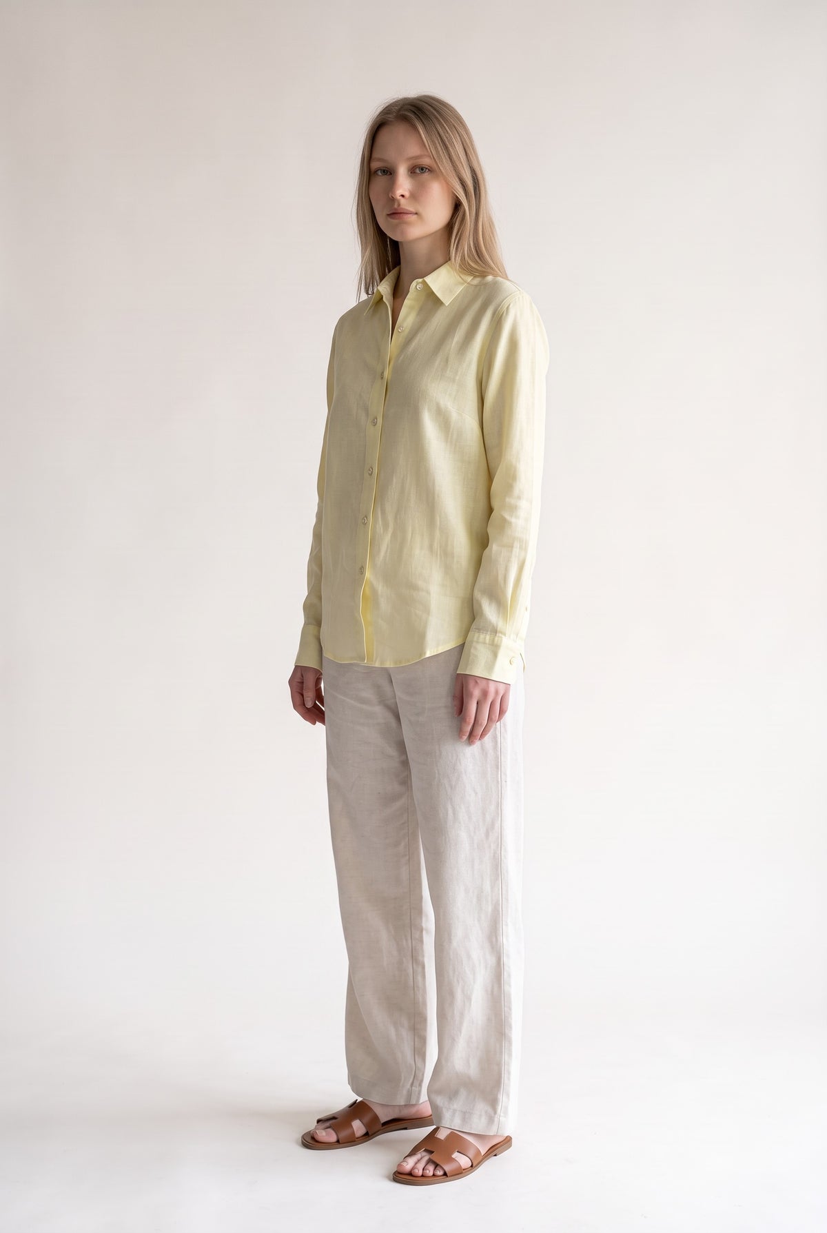 Tara Linen Shirt in Butter Yellow