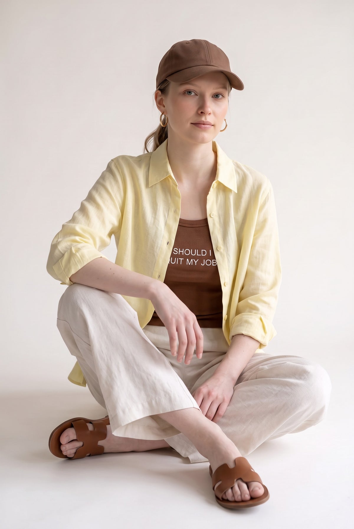 Tara Linen Shirt in Butter Yellow