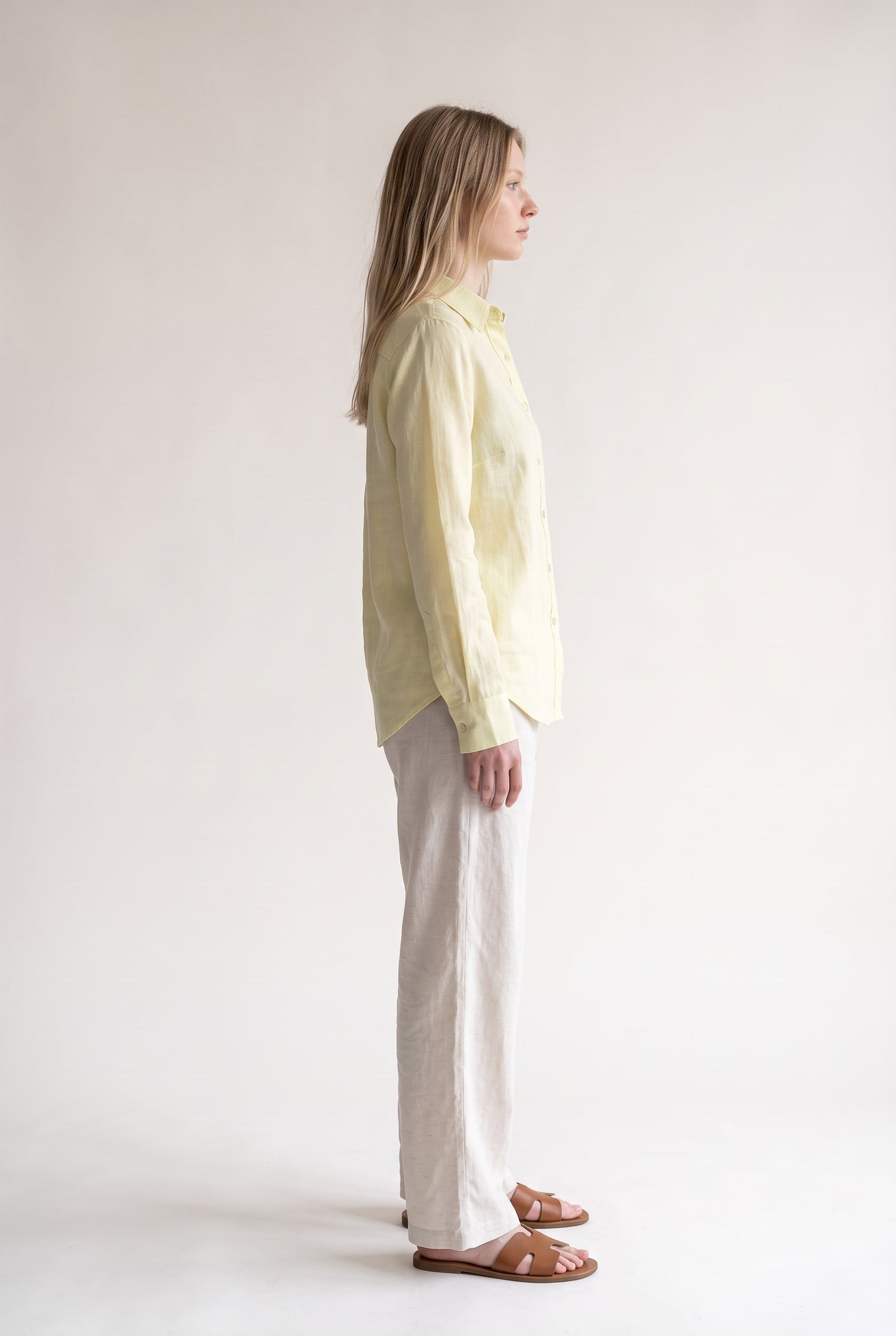 Tara Linen Shirt in Butter Yellow
